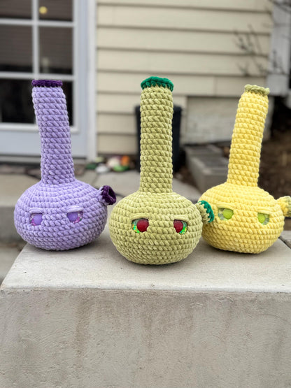 Handmade Crochet Bong Plushie | Custom Weed Bong | Quirky Stoner Gift, Funny Dorm Decor, Soft Plush Toy