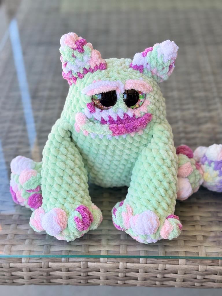 Handmade Crochet Easter Monster Plushie | Pastel Amigurumi Stuffed Toy Basket Filler