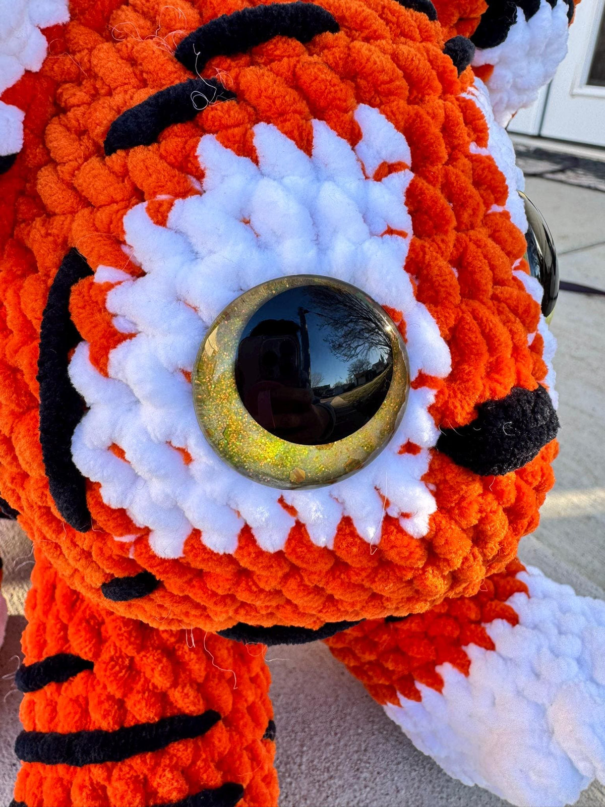 Techno the Crochet Kawaii Tiger | Large 24” Plushie | Handmade Amigurumi Cuddly Tiger Stuffed Animal