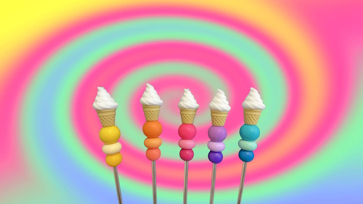 10" Single Scoop Ice Cream Amigurumi Sewing Stick: Crochet Plushie Aid | Plushie Knitting Needle | Foodie Ice Cream Cone Ami Stick