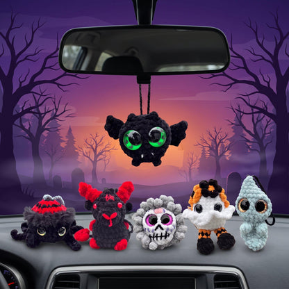 Halloween Car Swings | Mini Monsters Car Charms | Handmade Crochet Rear View Mirror Swings or Keychains | Halloween Decor Gift | Bag Charms