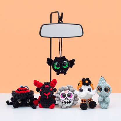Halloween Car Swings | Mini Monsters Car Charms | Handmade Crochet Rear View Mirror Swings or Keychains | Halloween Decor Gift | Bag Charms