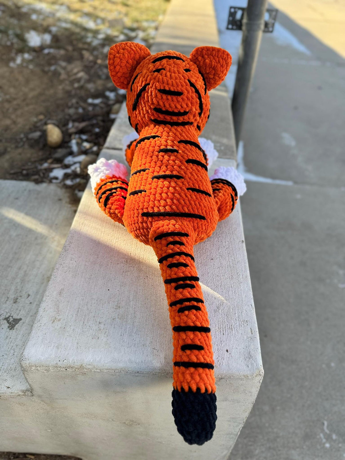 Techno the Crochet Kawaii Tiger | Large 24” Plushie | Handmade Amigurumi Cuddly Tiger Stuffed Animal