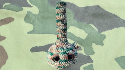 Handmade Camoflauge Bong Crochet Plushie | Funny Stoner Gift | Cute Weed Decor | 420 Camo Room Decor | Chill Vibe Gift for Friends