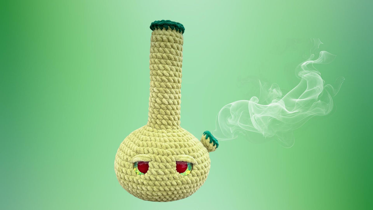 Handmade Crochet Bong Plushie | Custom Weed Bong | Quirky Stoner Gift, Funny Dorm Decor, Soft Plush Toy