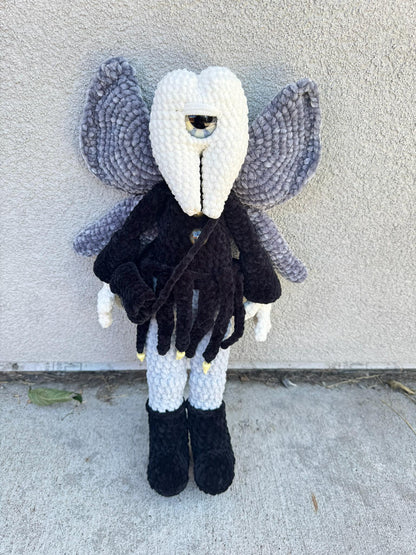 Nightmare Tooth Fairy Plushie — Handmade Crochet Halloween Monster | 18” Tall Amigurumi Horror Plushie | Tooth Pouch Fairy