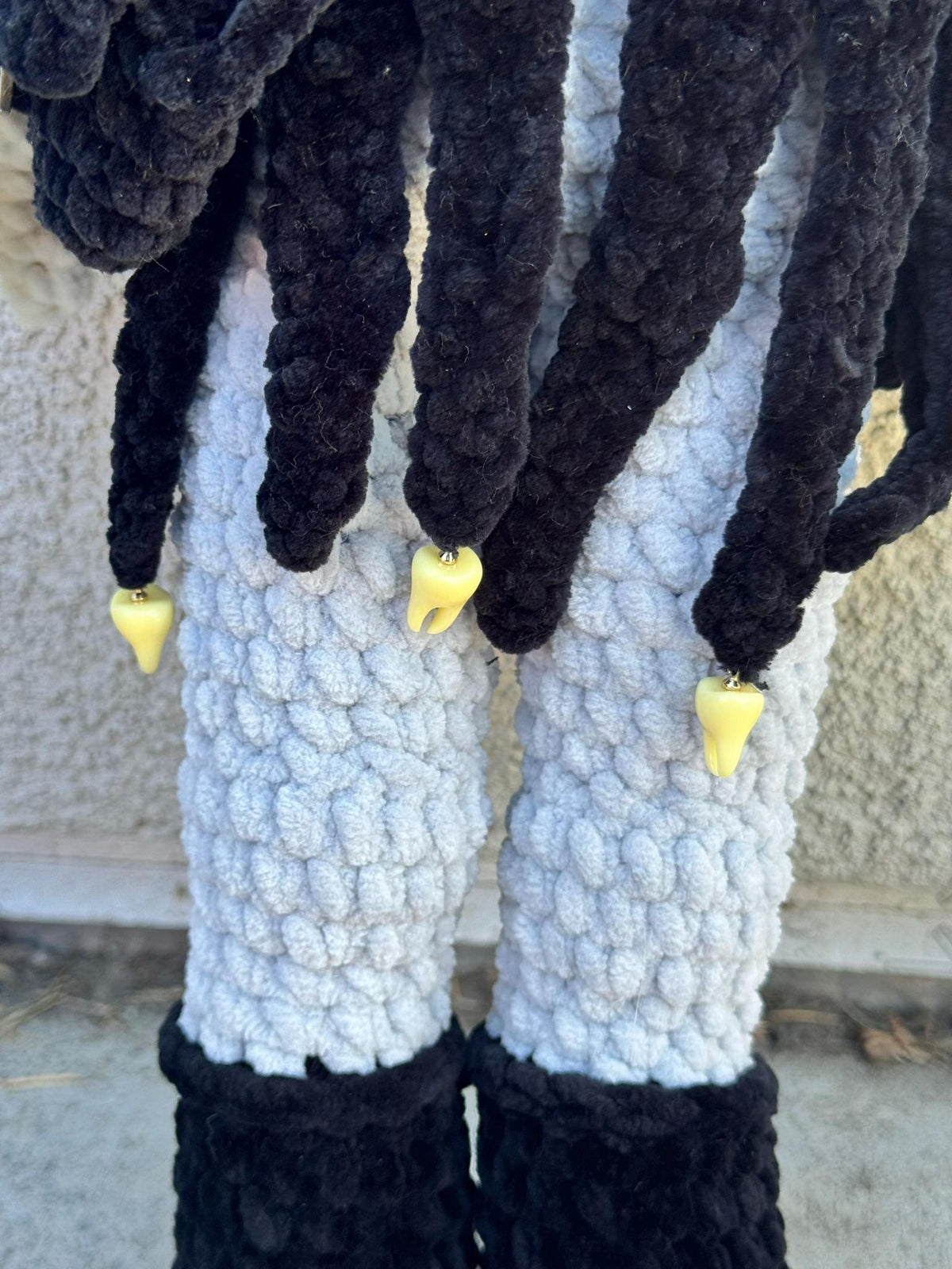 Nightmare Tooth Fairy Plushie — Handmade Crochet Halloween Monster | 18” Tall Amigurumi Horror Plushie | Tooth Pouch Fairy