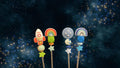 Pair of 8" Space Travel Series Amigurumi Sewing Sticks: 8-Inch Crochet Plushie Aids, Outer Space Knitting Needles