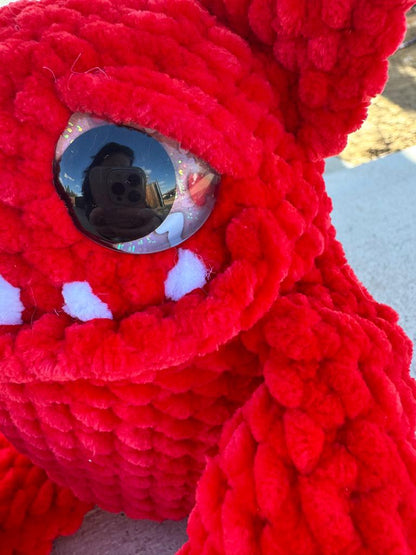 Handmade Crochet Love Monster Plushie | Quirky Desk Buddy, Valentine Gift