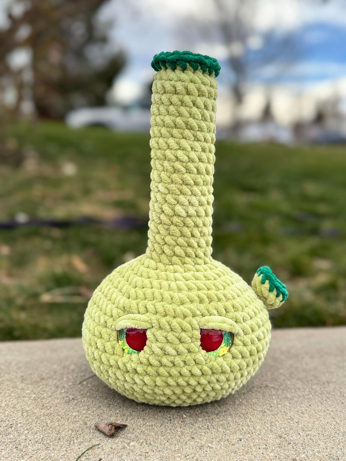Handmade Crochet Bong Plushie | Custom Weed Bong | Quirky Stoner Gift, Funny Dorm Decor, Soft Plush Toy