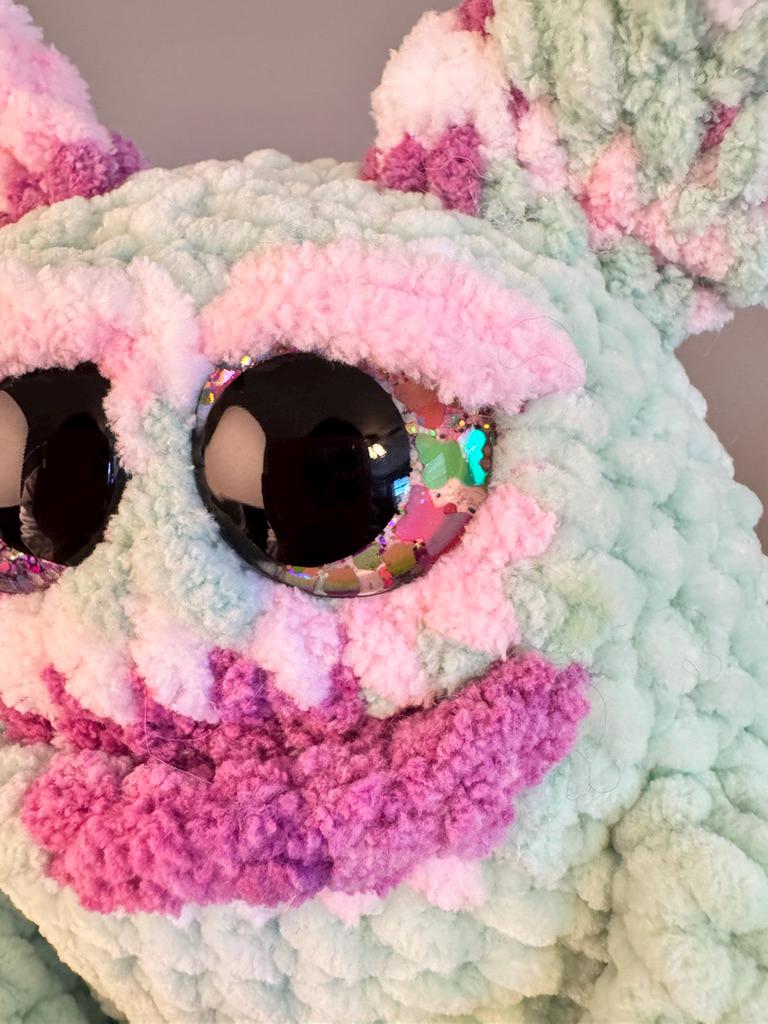 Handmade Crochet Easter Monster Plushie | Pastel Amigurumi Stuffed Toy Basket Filler