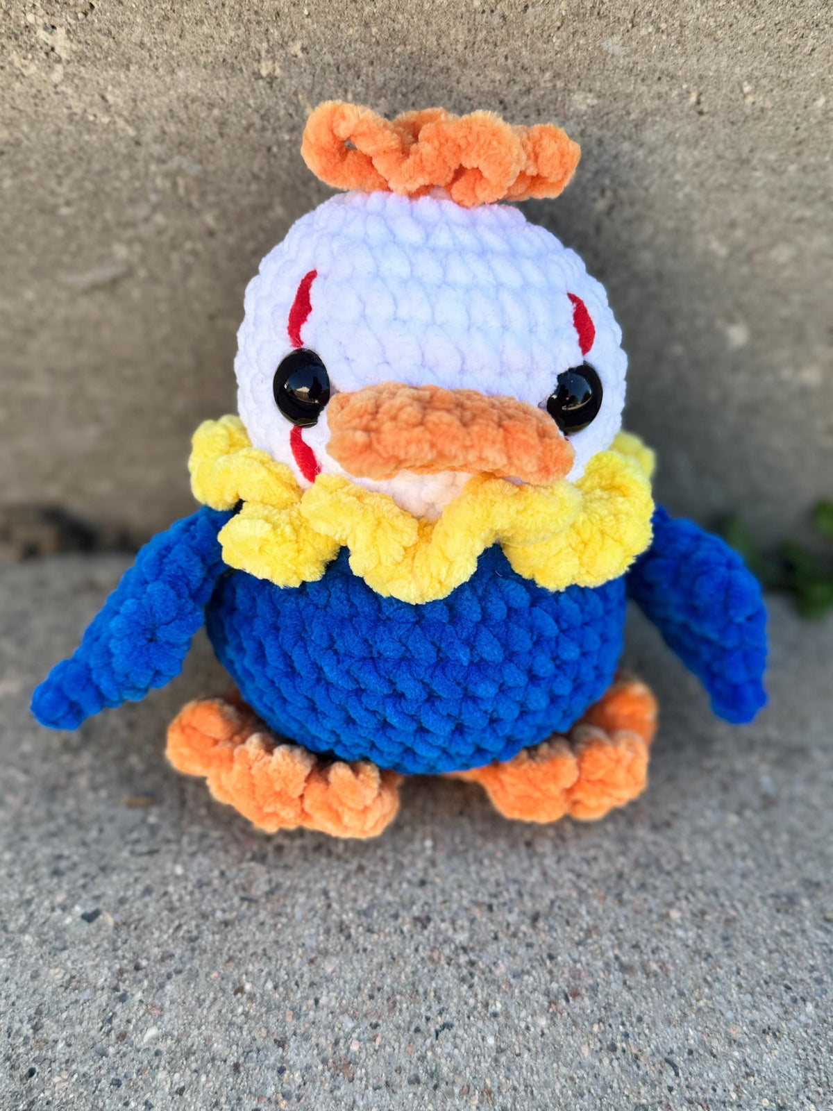Halloween Crochet Duck Plushies: Beetlejuice, Vampire, Clown Handmade Amigurumi