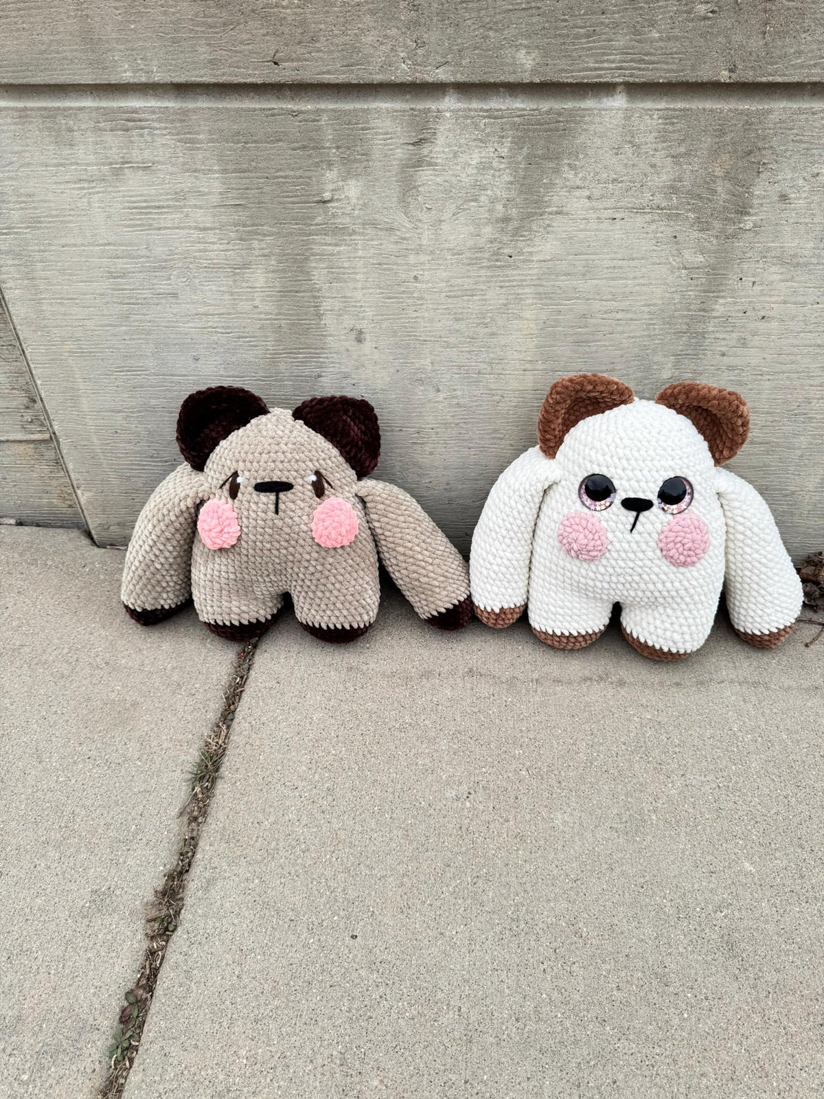 Handmade Crochet Huggie Bear Plush – Ultra Soft Velvet Teddy Toy