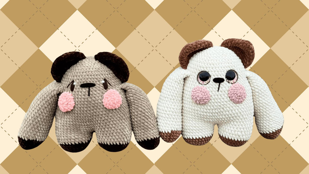 Handmade Crochet Huggie Bear Plush – Ultra Soft Velvet Teddy Toy