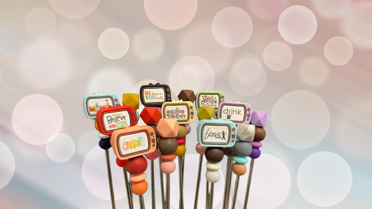 Pair of 10" TV Amigurumi Sewing Sticks: Crochet Plushie Aids | Crochet Plushie Knitting Needles | Cute Quote Ami Sticks