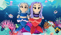 Handmade Crochet Mermaid Plushie: Chenille Yarn, Glitter Eyes, Nursery Decor