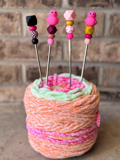 Pair of 10" Pink Rubber Duck Amigurumi Sewing Sticks: Crochet Plushie Aids | Crochet Plushie Knitting Needles | Kawaii Ducky Ami Sticks