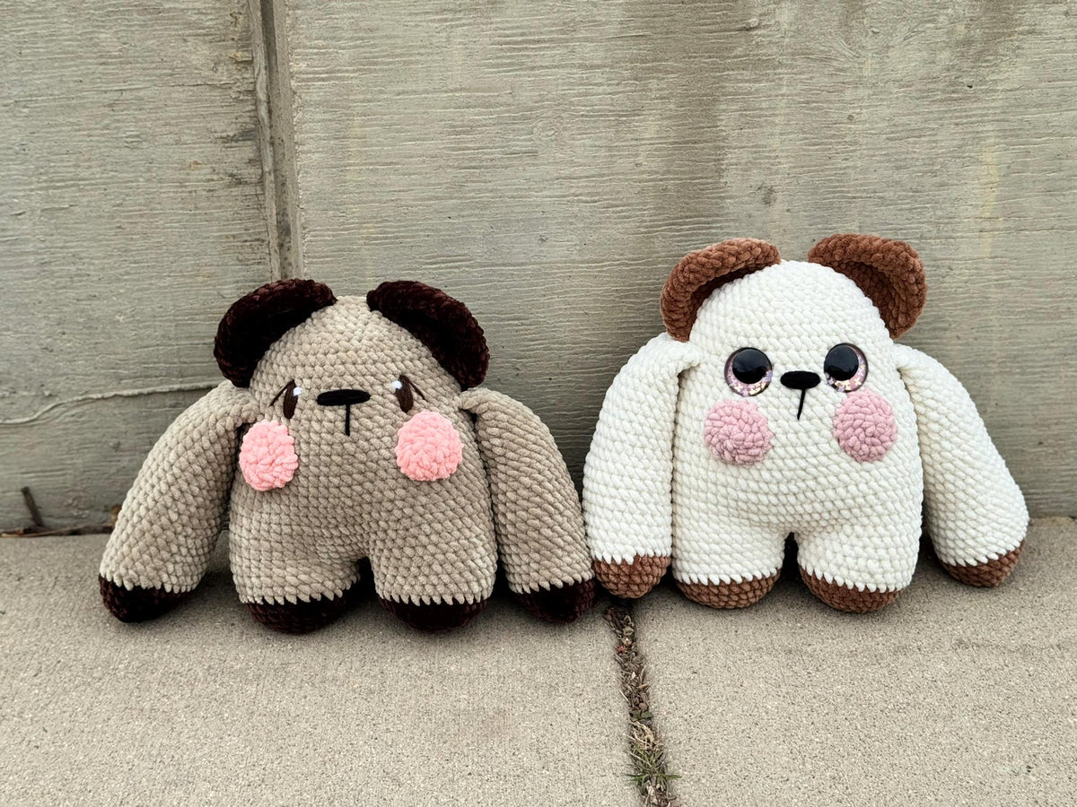 Handmade Crochet Huggie Bear Plush – Ultra Soft Velvet Teddy Toy