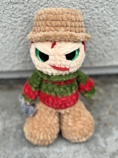 Handmade Crochet Horror Doll | Spooky Dream Stalker Plushie | Chenille Yarn Halloween Decor | Creepy Cute Horror Collectible