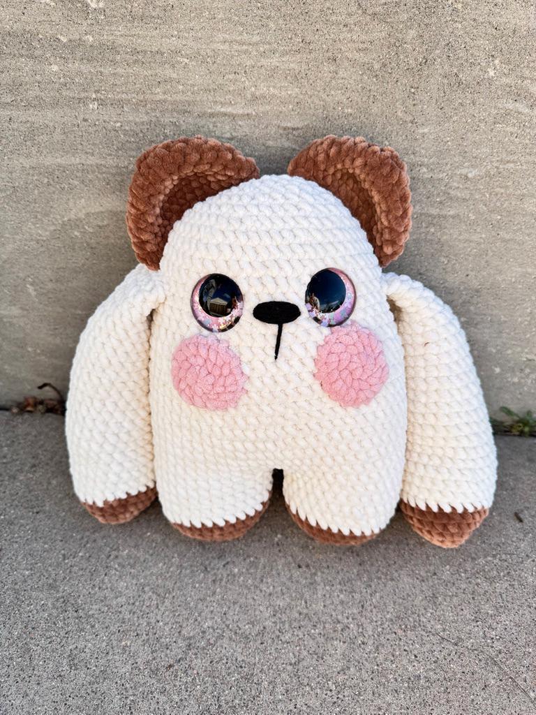 Handmade Crochet Huggie Bear Plush – Ultra Soft Velvet Teddy Toy