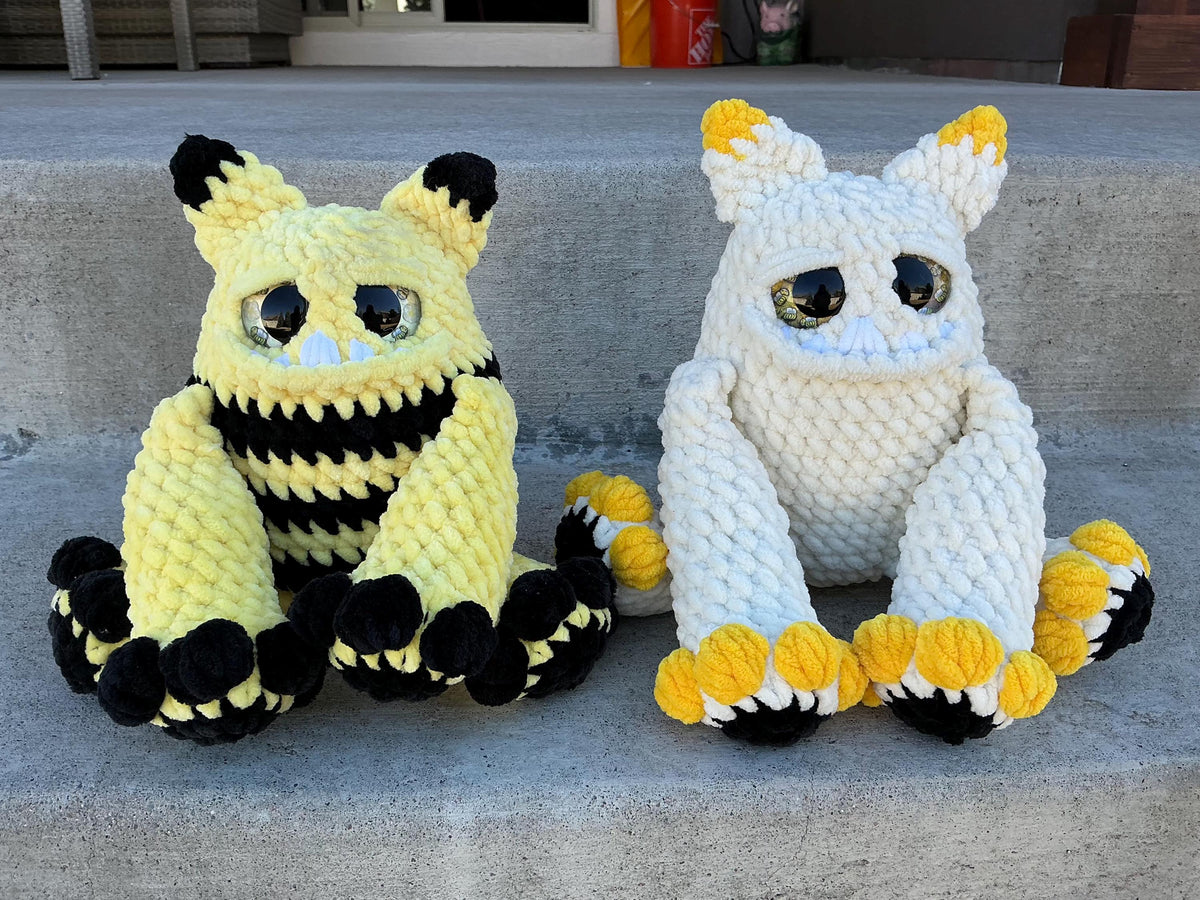Crocheted Bumblebee Monster Plush Toy | Amigurumi Bee Monster Gift