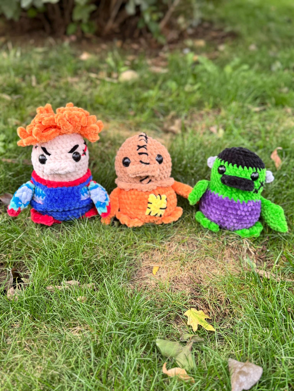 Halloween Crochet Duck Plushies: Sam, Frankenstein, Chucky Duck Handmade Amigurumi