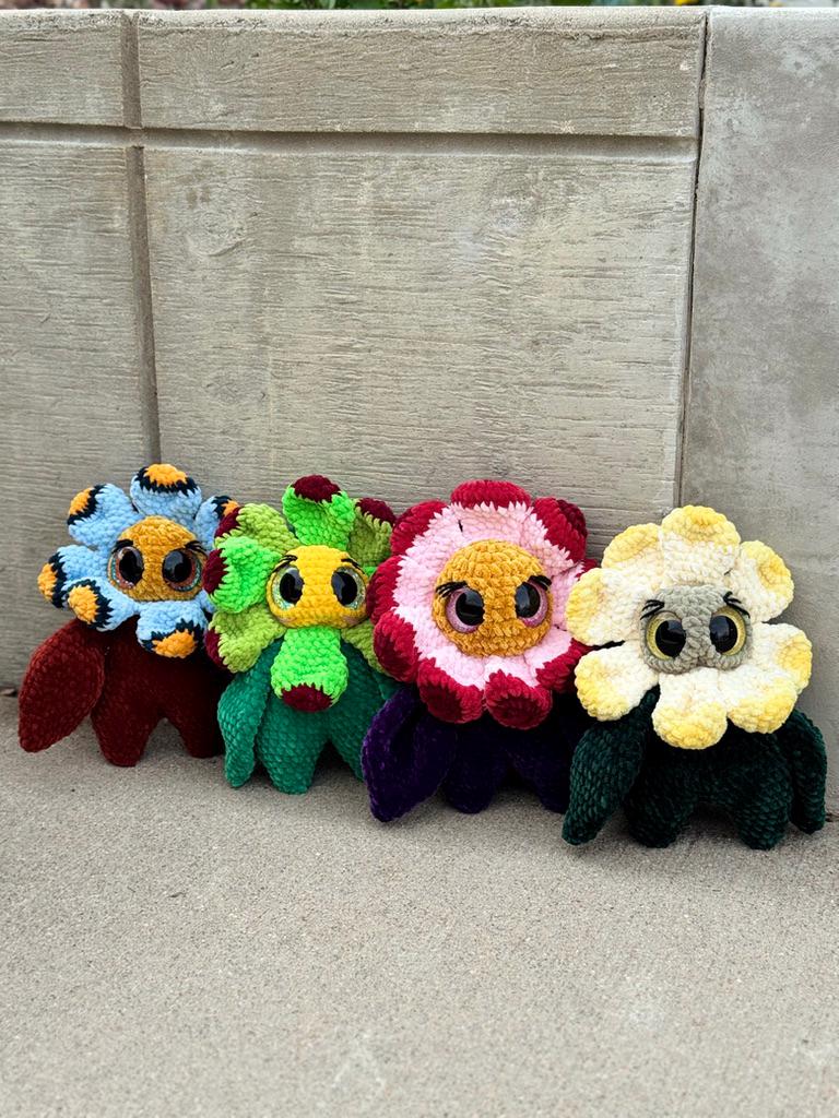 Hand-Crocheted Flower Baby Amigurumi, Floral Plush Toy, Nursery Decor, Spring Gift