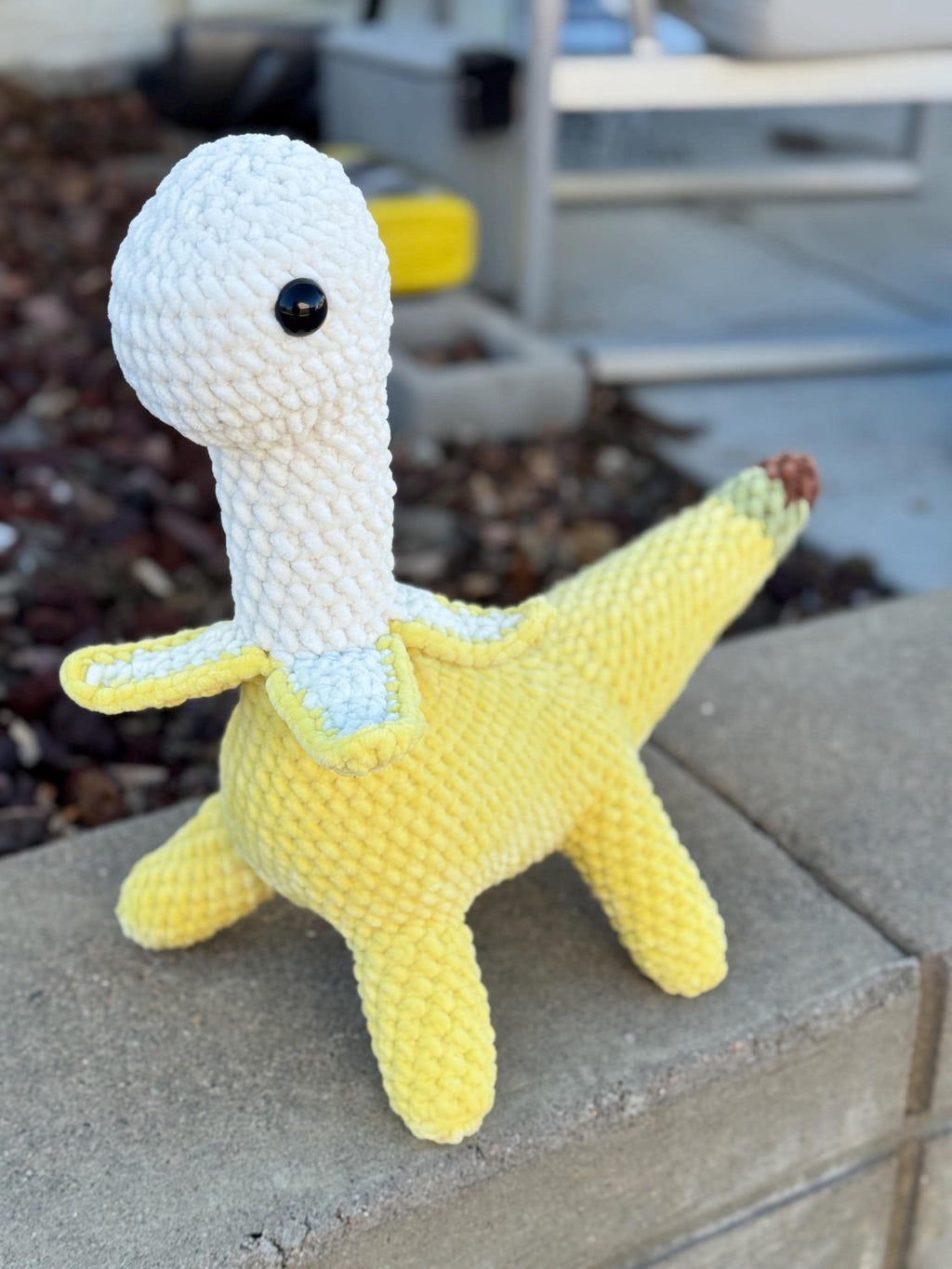 Bananasaurus Crochet Plushie | Large Handmade Quirky Dinosaur