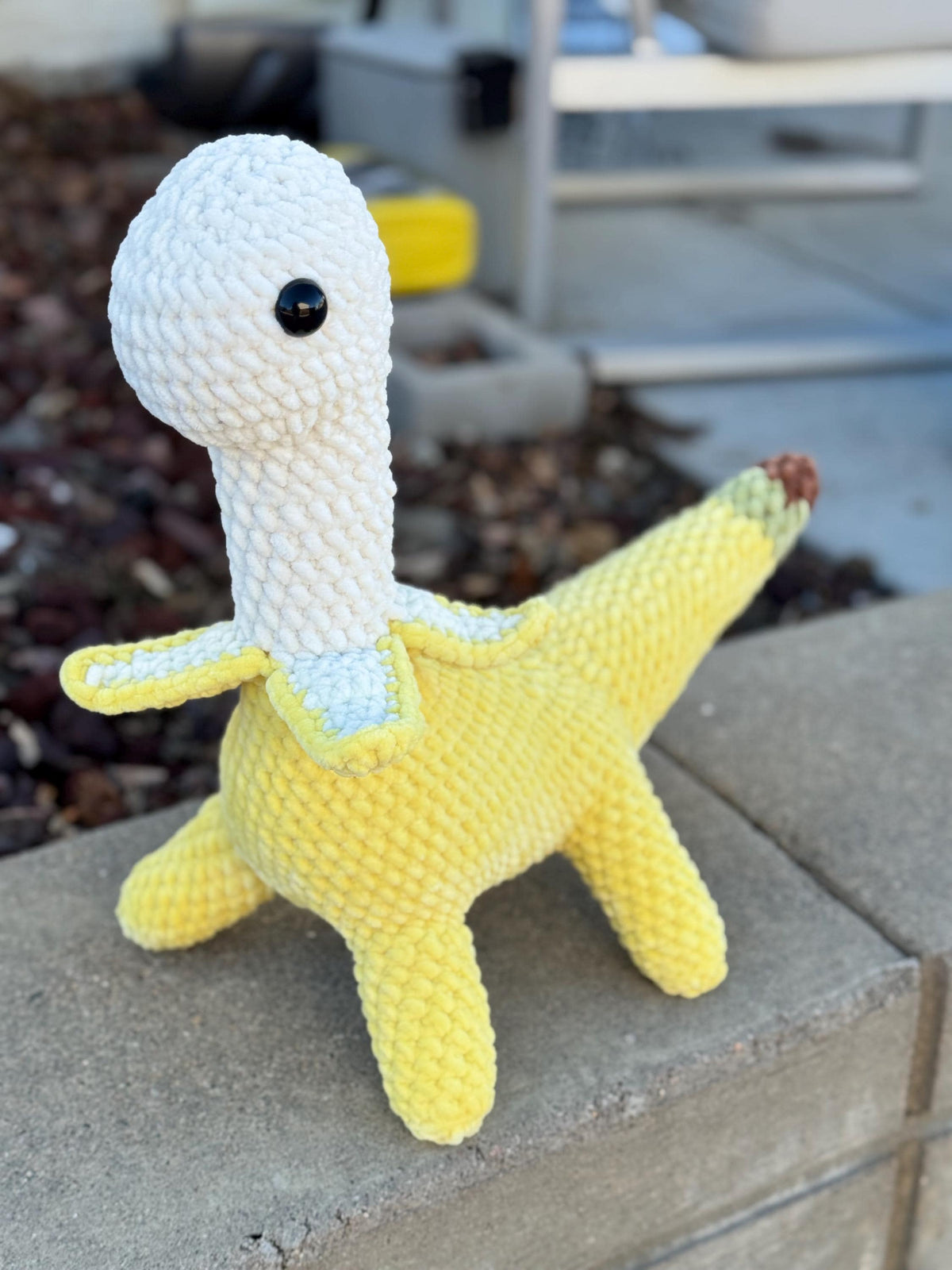 Bananasaurus Crochet Plushie | Large Handmade Quirky Dinosaur