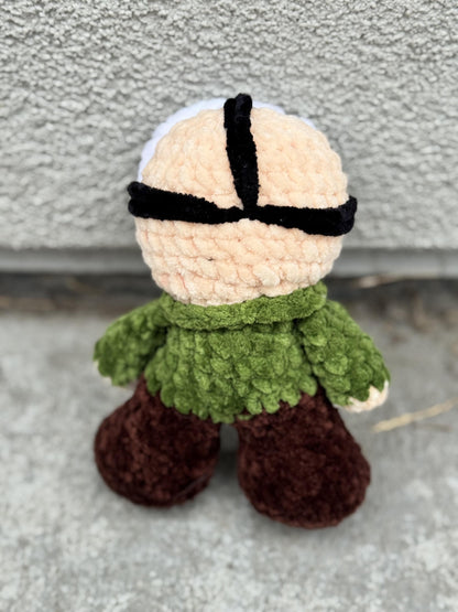 Handmade Crochet Hockey Mask Horror Doll | Spooky Chenille Plushie | Halloween Horror Collectible | Creepy Cute Slasher Doll