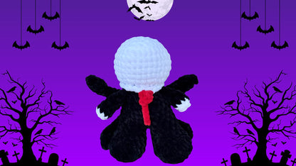 Handmade Crochet Slenderman Plushie – 7" Creepypasta Halloween Plush | Desk Buddy, Horror Collectible