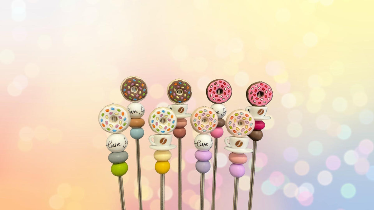 10" Donuts, Coffee, Love Amigurumi Sewing Sticks: Crochet Plushie Aids | Crochet Plushie Knitting Needles | Cute Ami Sticks | Single Sticks