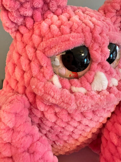 Handmade Crochet Love Monster Plushie | Quirky Desk Buddy, Valentine Gift