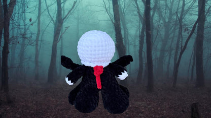 Handmade Crochet Slenderman Plushie – 7" Creepypasta Halloween Plush | Desk Buddy, Horror Collectible