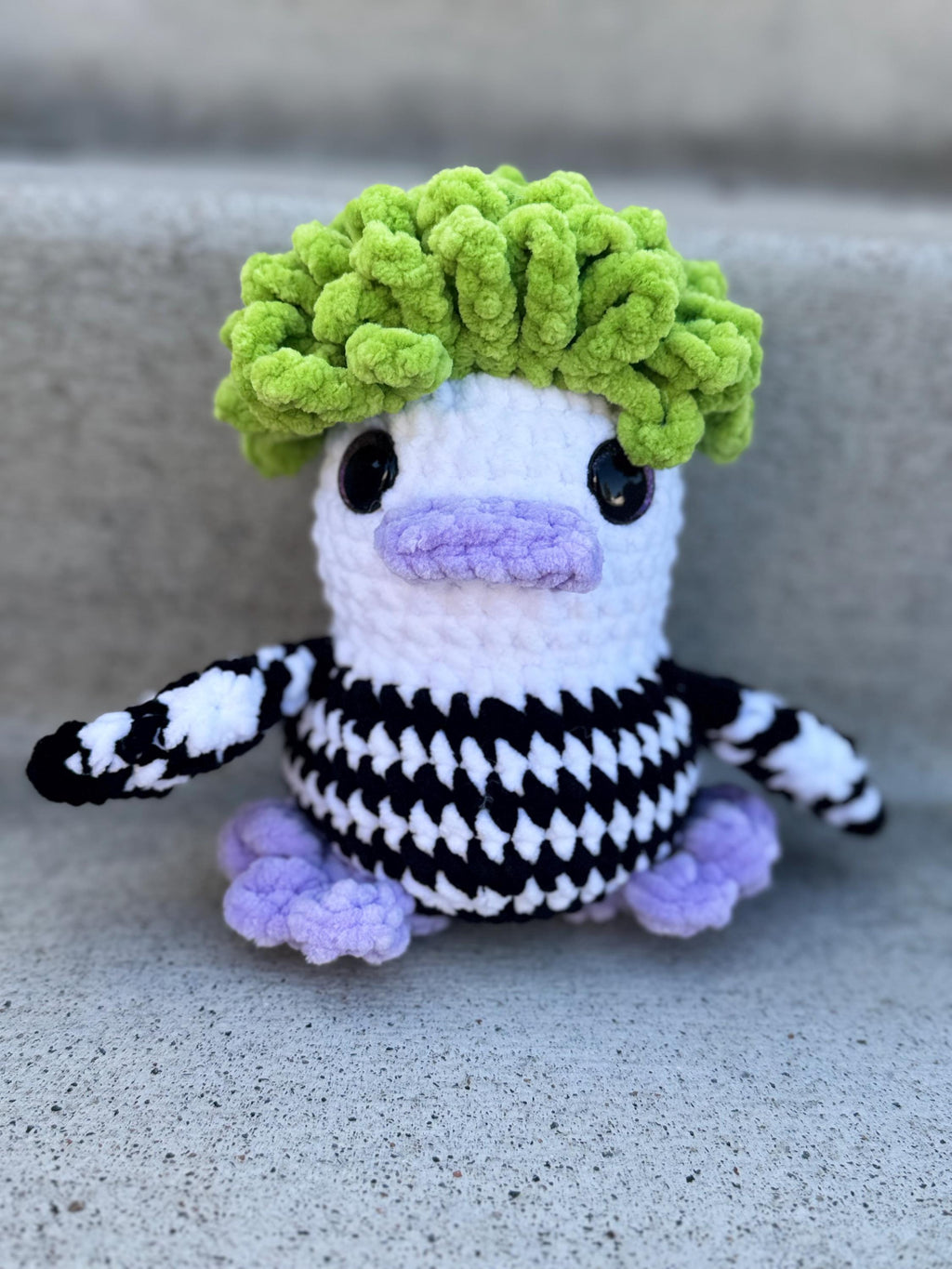 Halloween Crochet Duck Plushies: Beetlejuice, Vampire, Clown Handmade Amigurumi