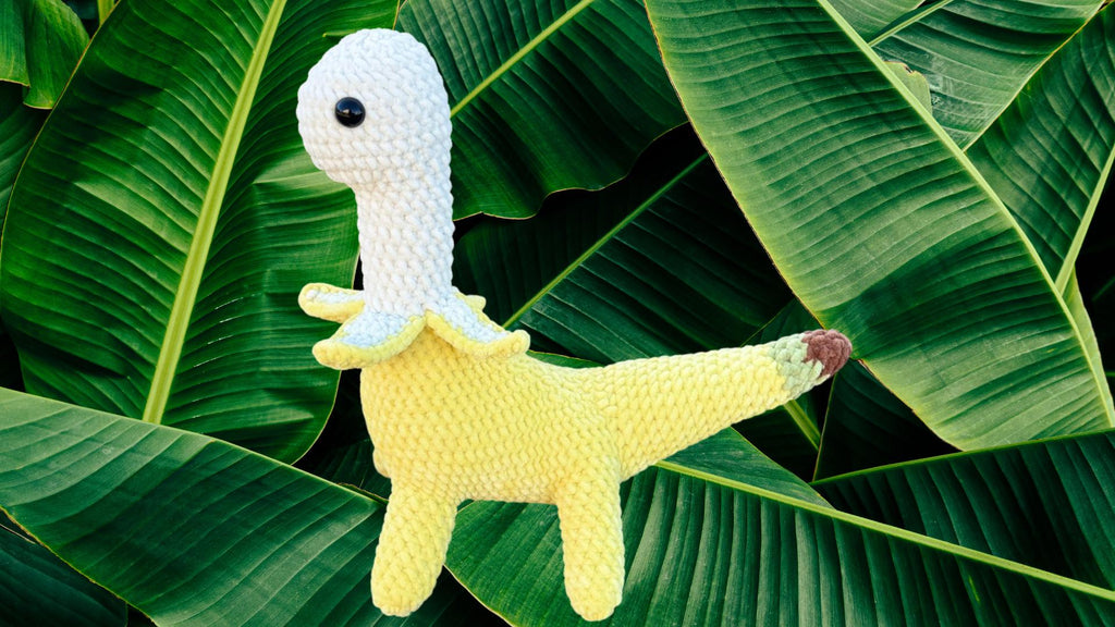 Bananasaurus Crochet Plushie | Large Handmade Quirky Dinosaur