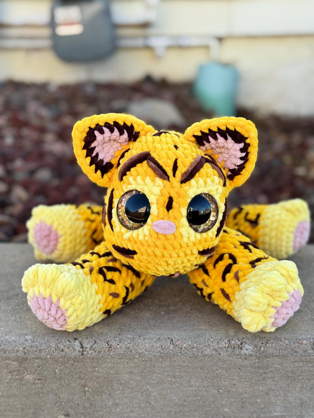 Large Handmade Crochet Cheetah Plushie – 24" Cozy Jungle Decor