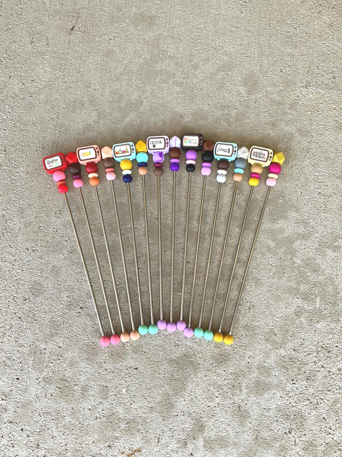 Pair of 10" TV Amigurumi Sewing Sticks: Crochet Plushie Aids | Crochet Plushie Knitting Needles | Cute Quote Ami Sticks