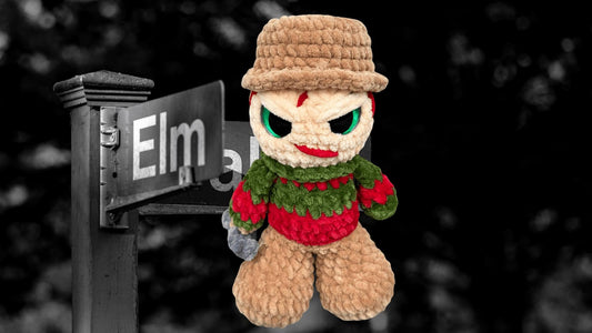 Handmade Crochet Horror Doll | Spooky Dream Stalker Plushie | Chenille Yarn Halloween Decor | Creepy Cute Horror Collectible