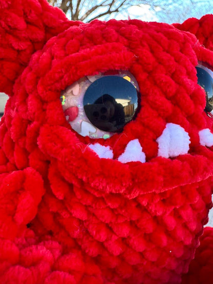 Handmade Crochet Love Monster Plushie | Quirky Desk Buddy, Valentine Gift