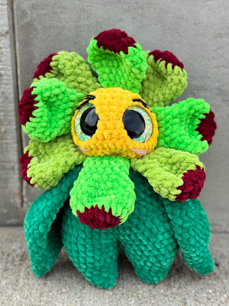 Hand-Crocheted Flower Baby Amigurumi, Floral Plush Toy, Nursery Decor, Spring Gift