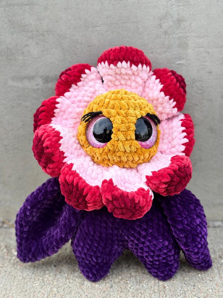 Hand-Crocheted Flower Baby Amigurumi, Floral Plush Toy, Nursery Decor, Spring Gift