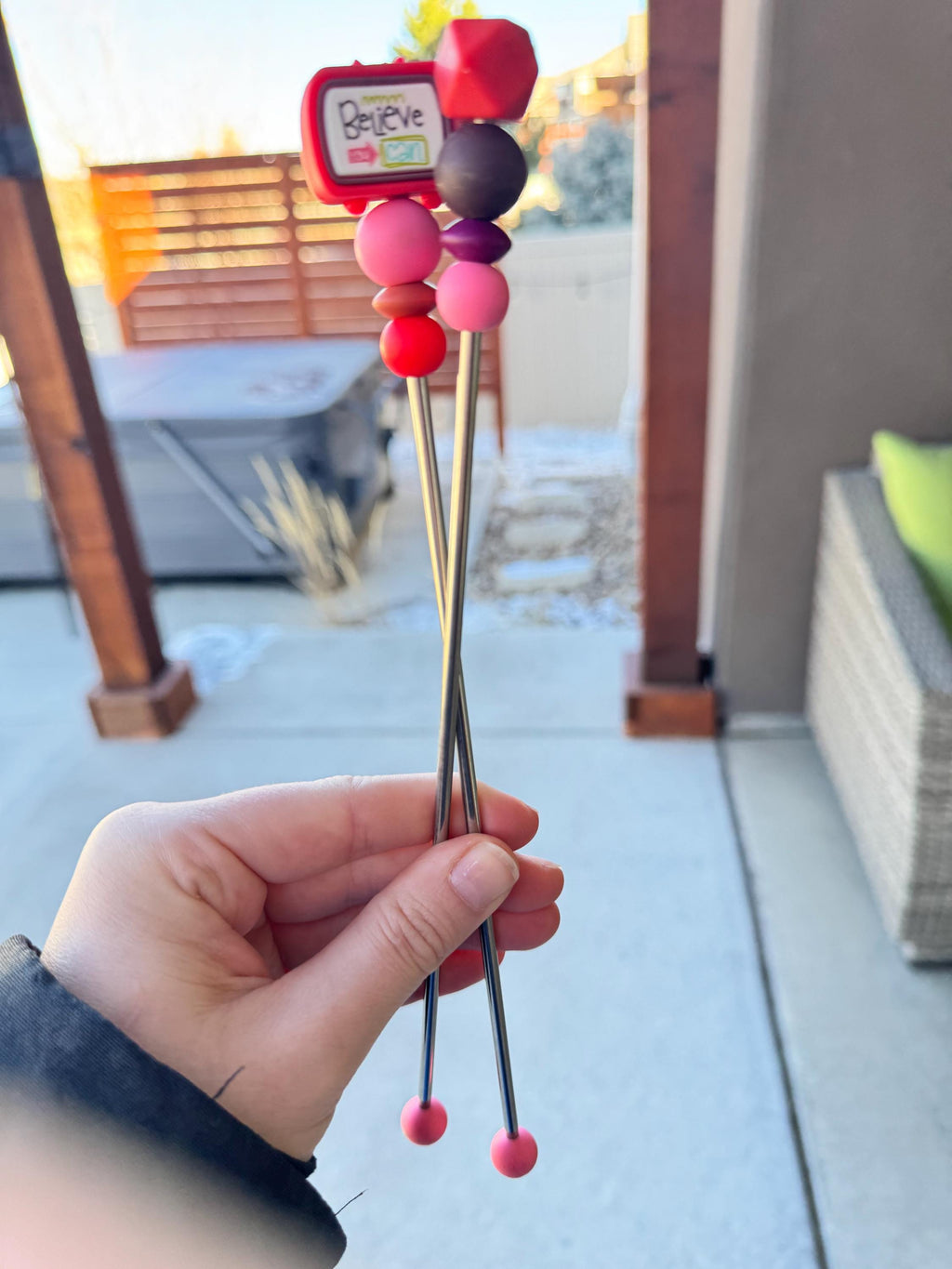 Pair of 10" TV Amigurumi Sewing Sticks: Crochet Plushie Aids | Crochet Plushie Knitting Needles | Cute Quote Ami Sticks
