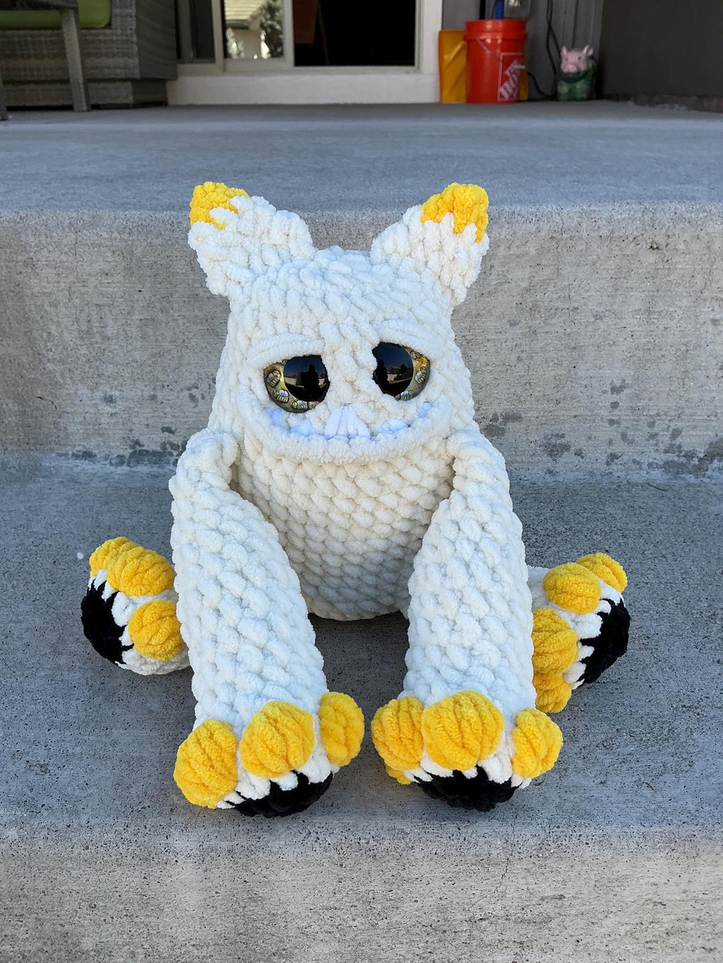 Crocheted Bumblebee Monster Plush Toy | Amigurumi Bee Monster Gift
