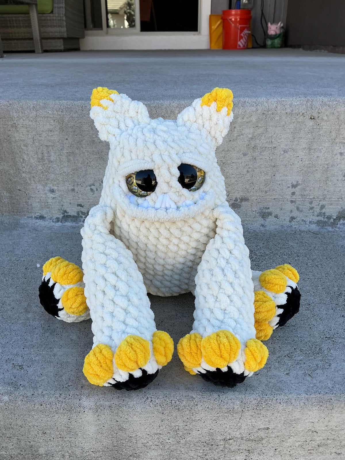 Crocheted Bumblebee Monster Plush Toy | Amigurumi Bee Monster Gift