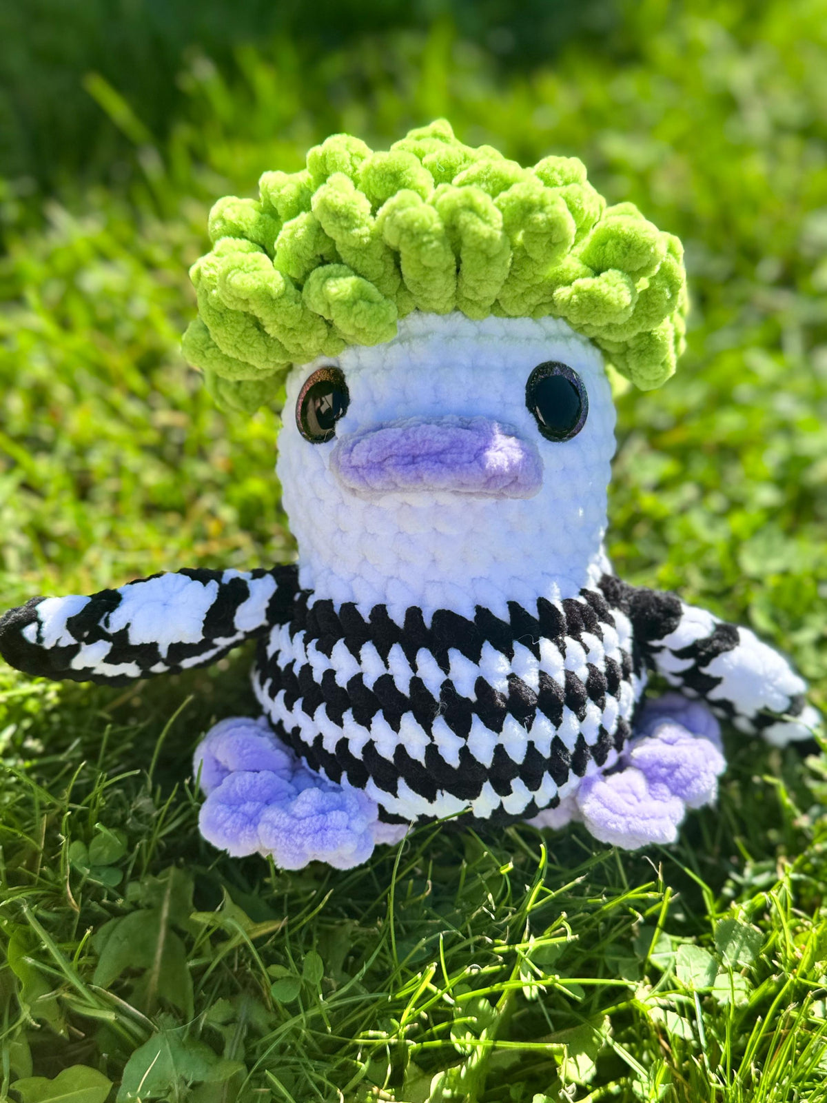 Halloween Crochet Duck Plushies: Beetlejuice, Vampire, Clown Handmade Amigurumi
