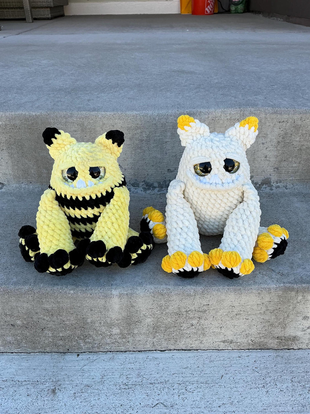 Crocheted Bumblebee Monster Plush Toy | Amigurumi Bee Monster Gift