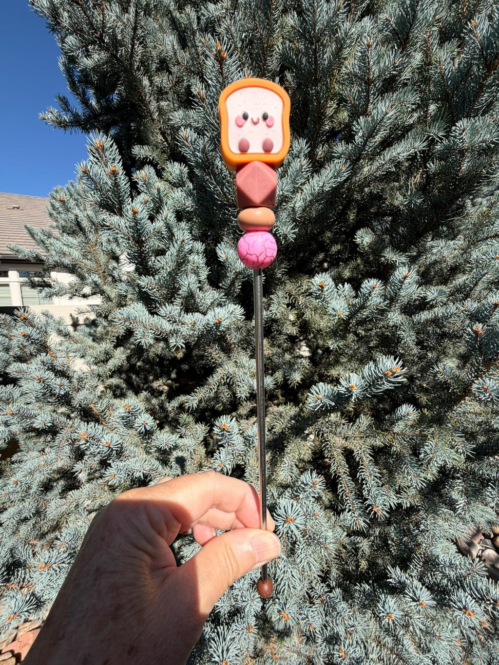 10" Toasted Ami Stick Singles | Kawaii Toast Sewing Sticks: Crochet Plushie Aids | Crochet Plushie Knitting Needles | Cute Foodie Ami Sticks
