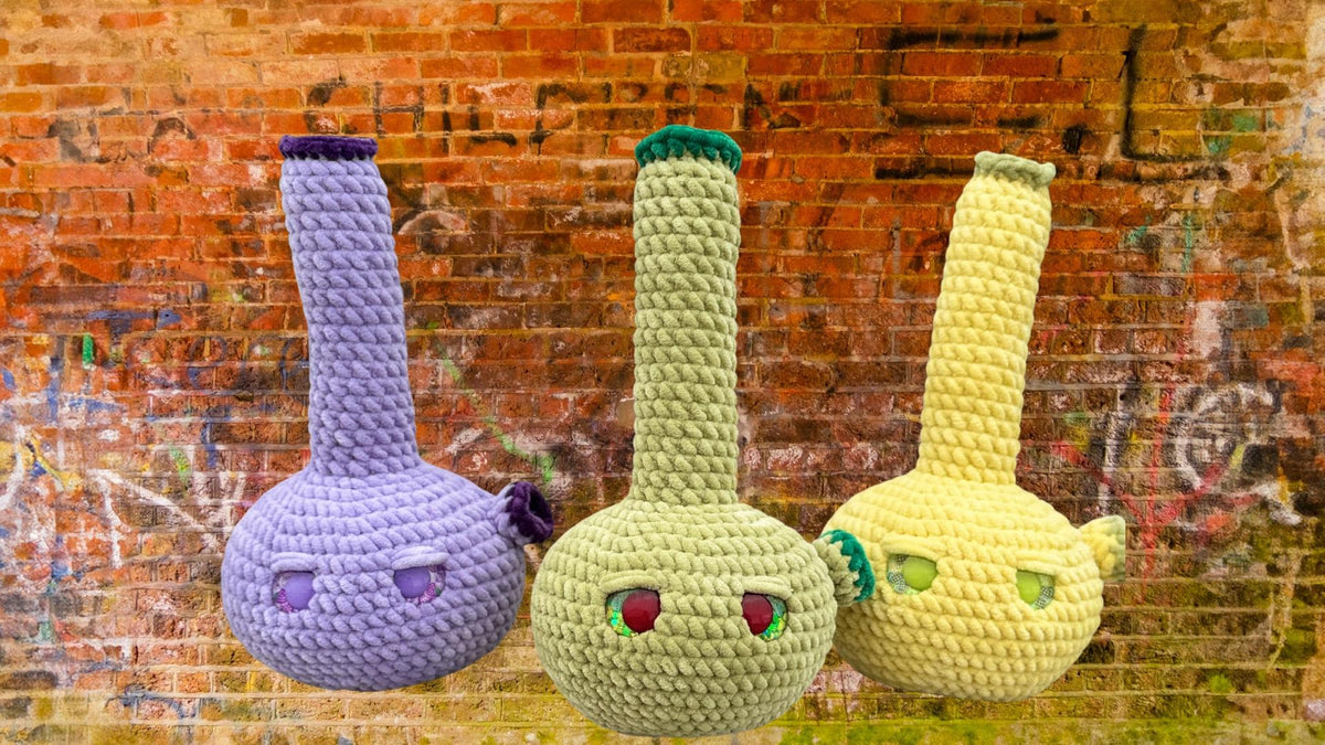Handmade Crochet Bong Plushie | Custom Weed Bong | Quirky Stoner Gift, Funny Dorm Decor, Soft Plush Toy