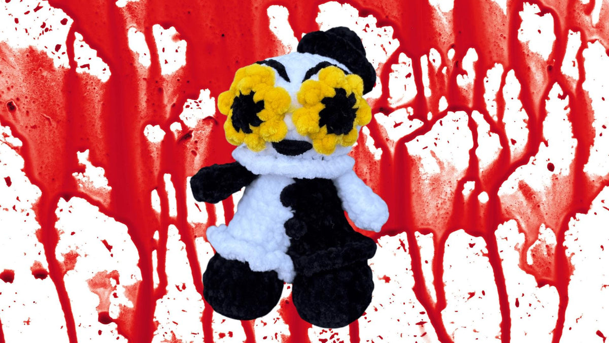 Handmade Crochet Evil Silent Terrifying Clown Plushie, 7 Inch Chenille Horror Character Clown, Halloween Decor